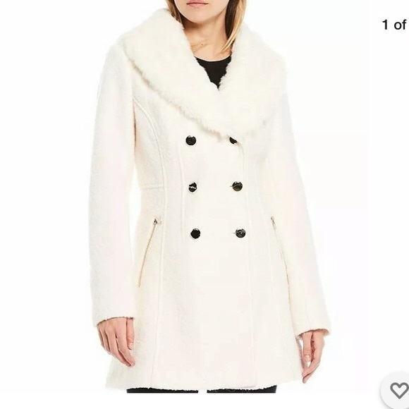 guess white wool coat